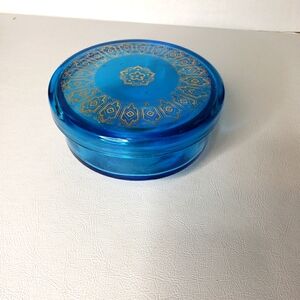 Blue Glass Trinket Dish